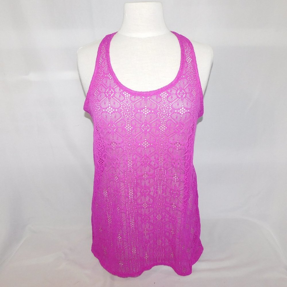 OP Purple Lace Racer Back  Swimsuit Beach Pool Coverup Womens 3-5 ( S)